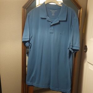 American Eagle Outfitters Men's Blue Polo Shirt